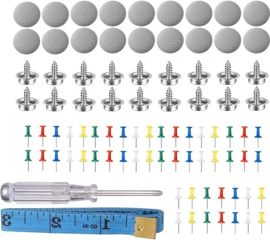Set di riparazione tetto - chiodi universali per tetto auto - pulsante di riparazione tetto con spillo - chiave inglese e livella - per tutti i veicoli.