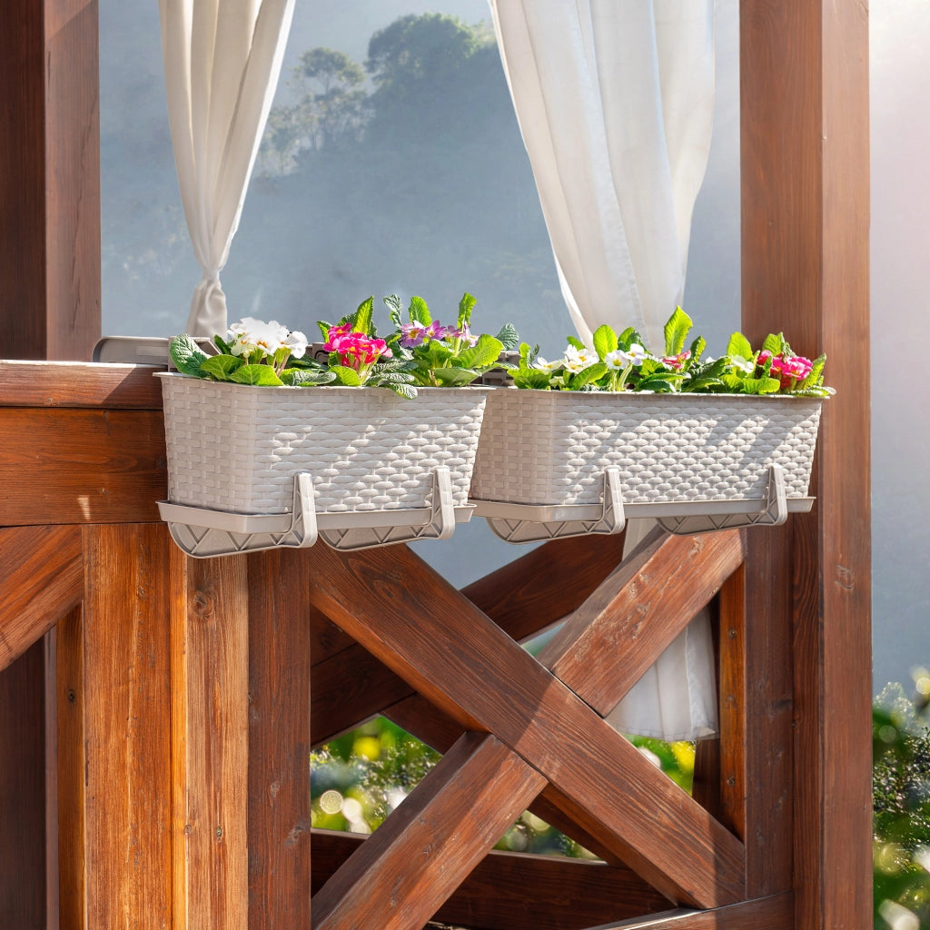 KADAX Fioriera da balcone con supporto per fiori e balaustra, 60 cm