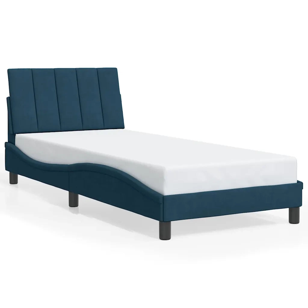 Giroletto senza Materasso Hanko Blu 90x200 cm in Velluto 3207829