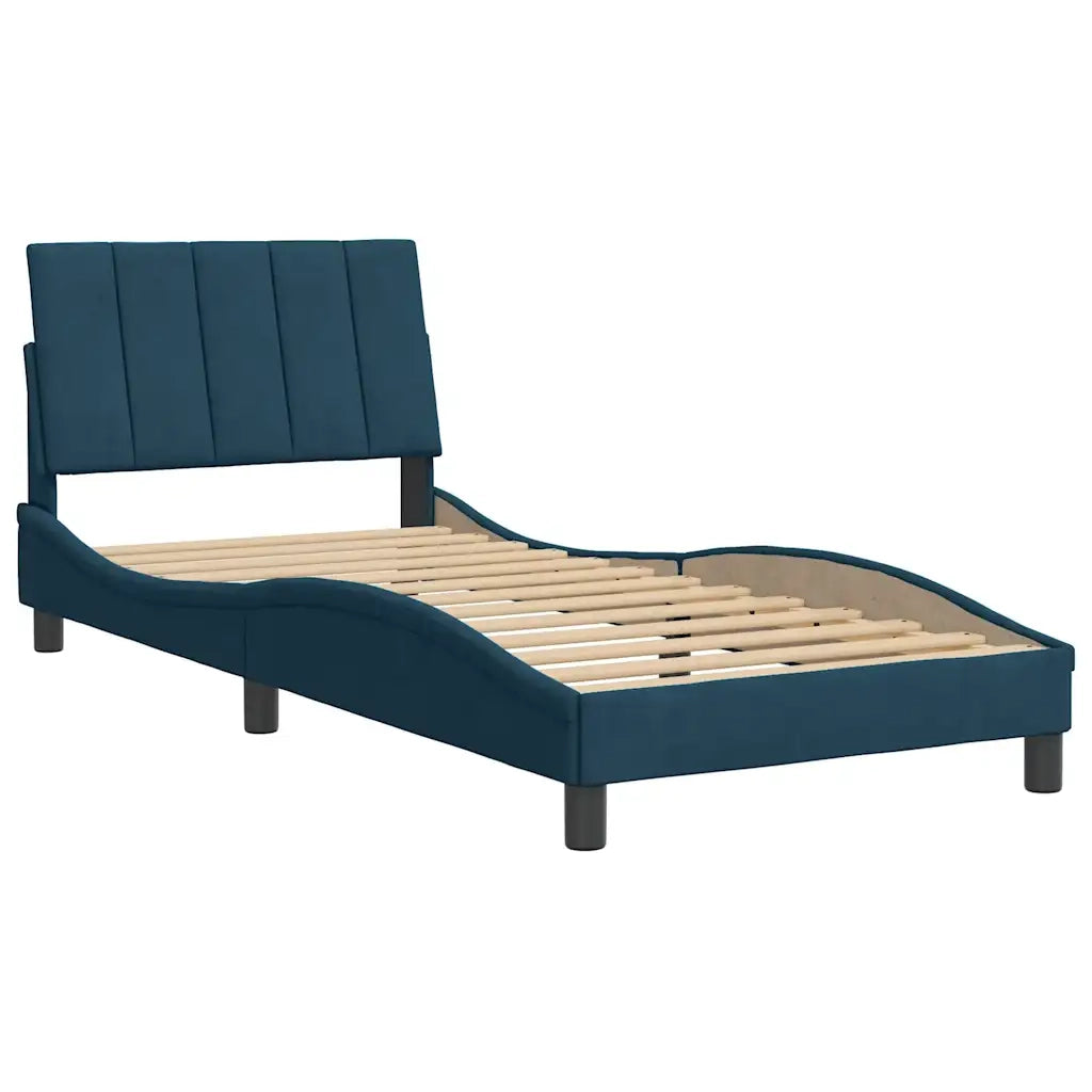 Giroletto senza Materasso Hanko Blu 90x200 cm in Velluto 3207829