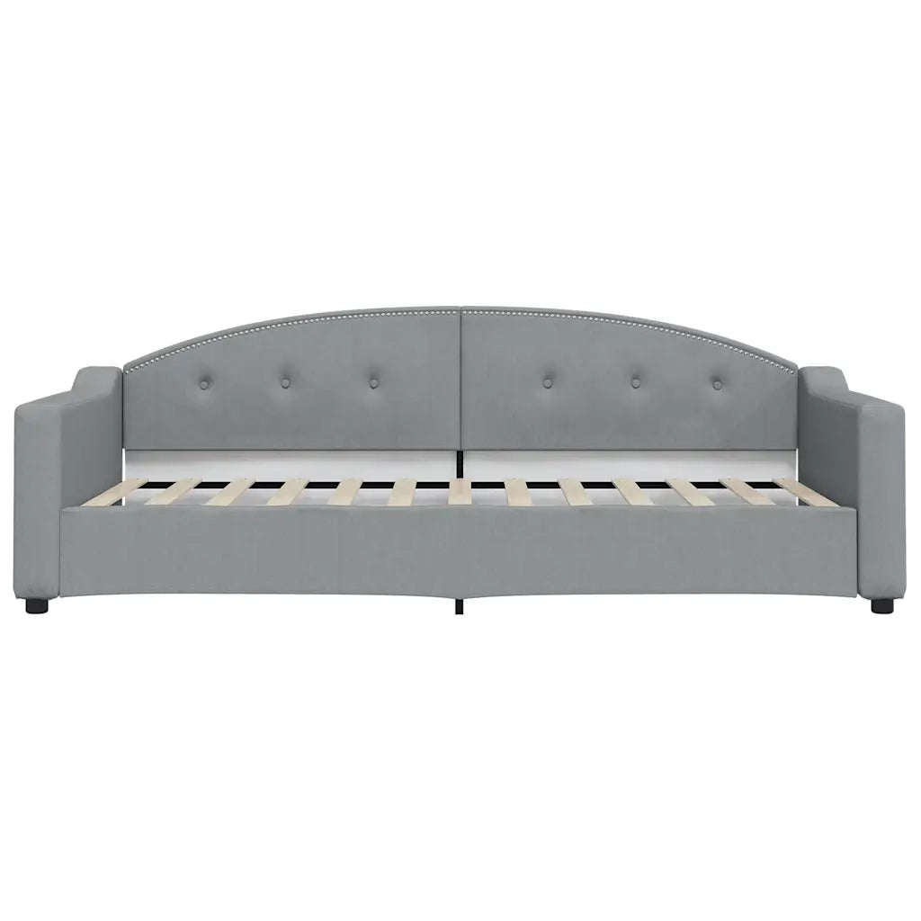 Divano Letto Estraibile Cassetti Grigio Chiaro 90x200cm Tessuto 3197566