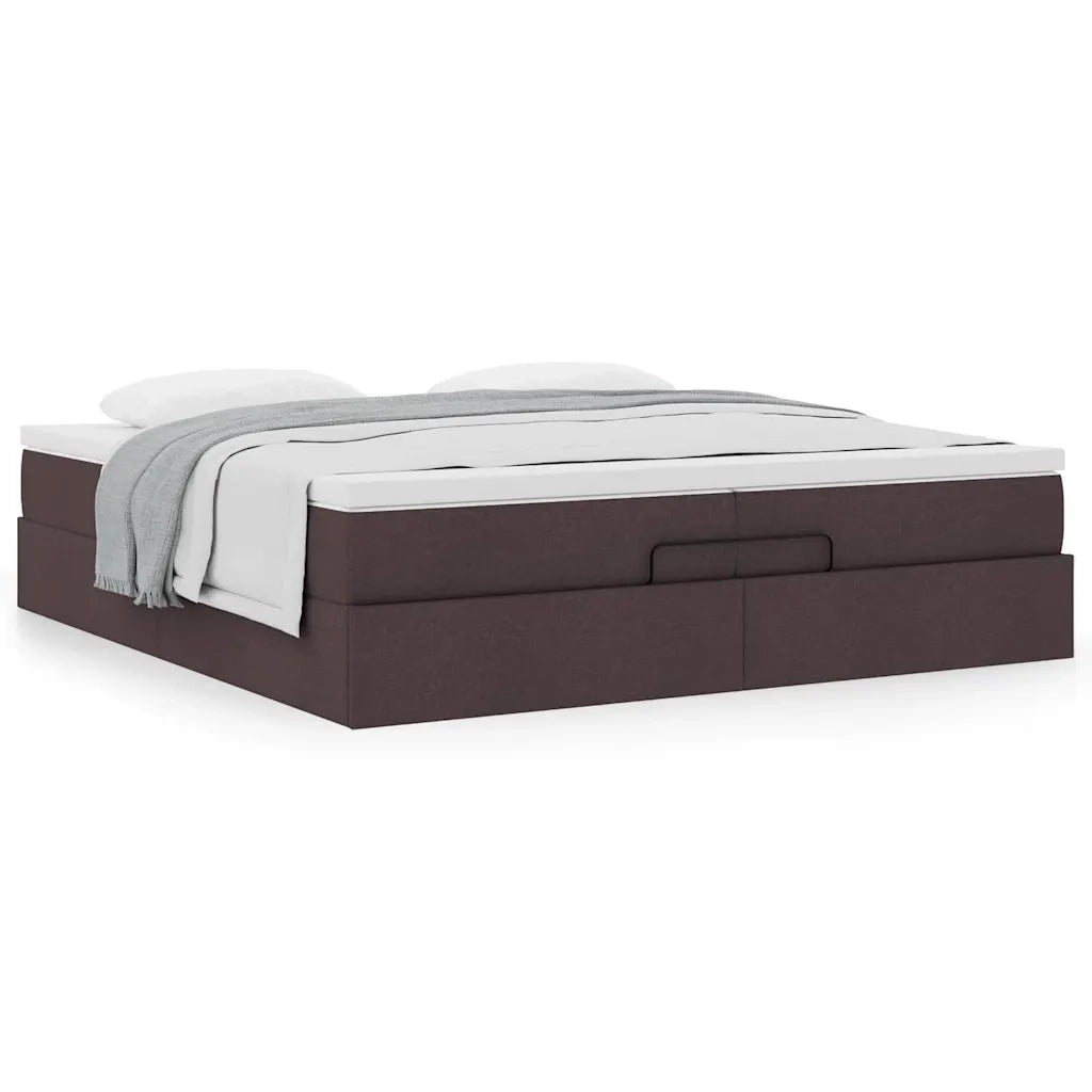Struttura Letto Pouf con Materassi 200x200 cm in Tessuto 3311137