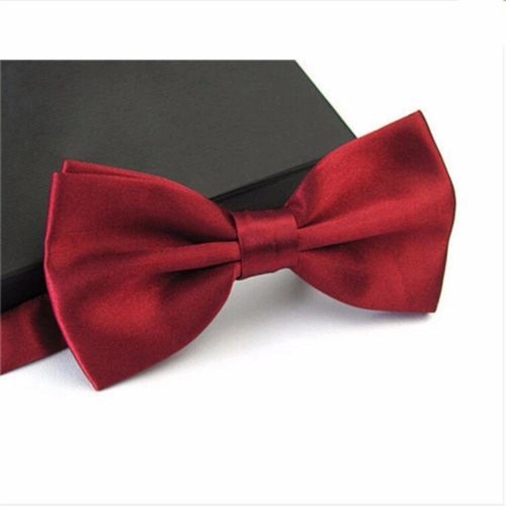 Trade Shop - Papillon Cravattino Bambino Seta Raso Bimbo Farfalla Per Cerimonie Vari Colori - Bordeaux