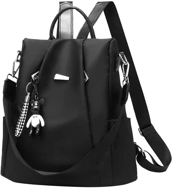 Borsa da Donna Piccola, Anti-furto Borsa Città, Trasportabile 3-in-1 Borsa per Donne e Ragazze, Borsa Moderna per Ufficio Scuola Viaggi in Pelle Nera