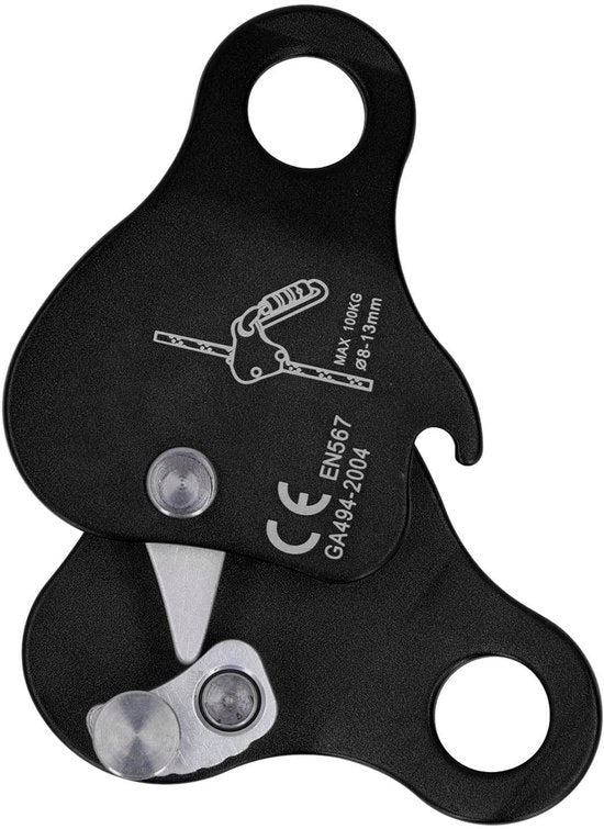 Klimgrijper Zelfremmend Professionale Veiligheidsklimtouwgrijper con Disegno Blokkeerstuk CE-gecertificeerd Capacità di sollevamento 5KN Adatto per cavi da 8-13 mm Gancio per cavi