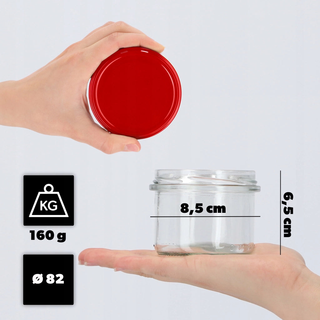 KADAX Tartu vasetti per conserva 235ml 10pz 82mm + coperchi rossi
