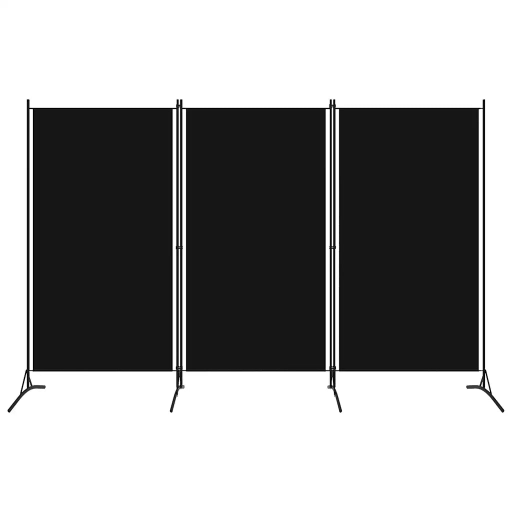 Paravento a 3 Pannelli Nero 260x180 cm 320734