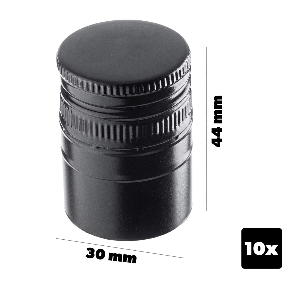 KADAX 10 tappi per bottiglia, lunghezza 31,5 mm, neri