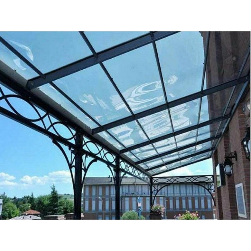 Telo PVC Cristal 1,8x5m, Spessore 0,65MM, 750g/m² - Trasparente IGNIFUGO con Occhielli 50cm - Resistente UV & Impermeabile - Made in Italy