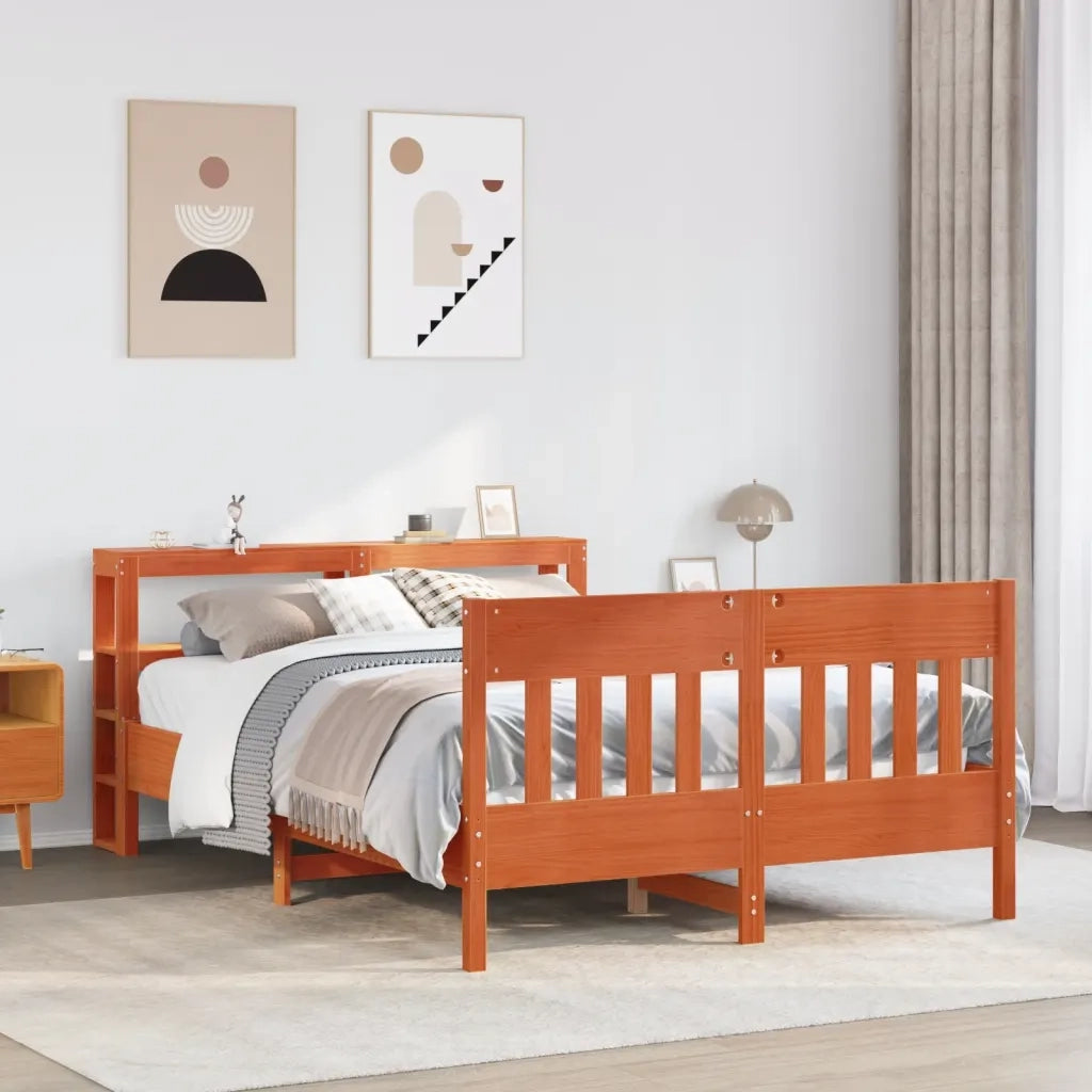 Letto senza Materasso Marrone Cera 120x190 cm in Legno di Pino