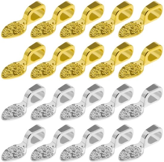 Orecchini a Baisautore 200 pezzi - Adesivi di fissaggio - Argento/Diamante - 15x5mm - Per creare gioielli - Adatti per attacchi - Fissaggi per gioielli