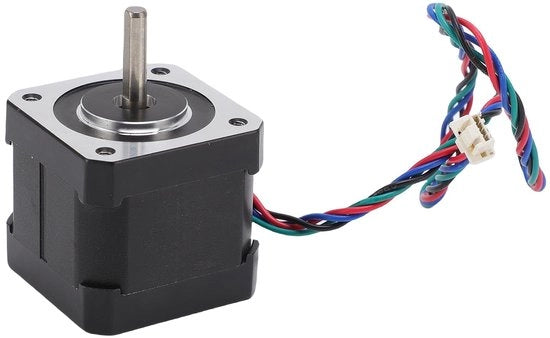 Motore passo a passo NEMA17 0.9° angolo di step - 2 fasi - coppia 0.35 Nm - corrente 1.68 A - cavo 350 mm - materiale in acciaio inossidabile - motore passo a passo