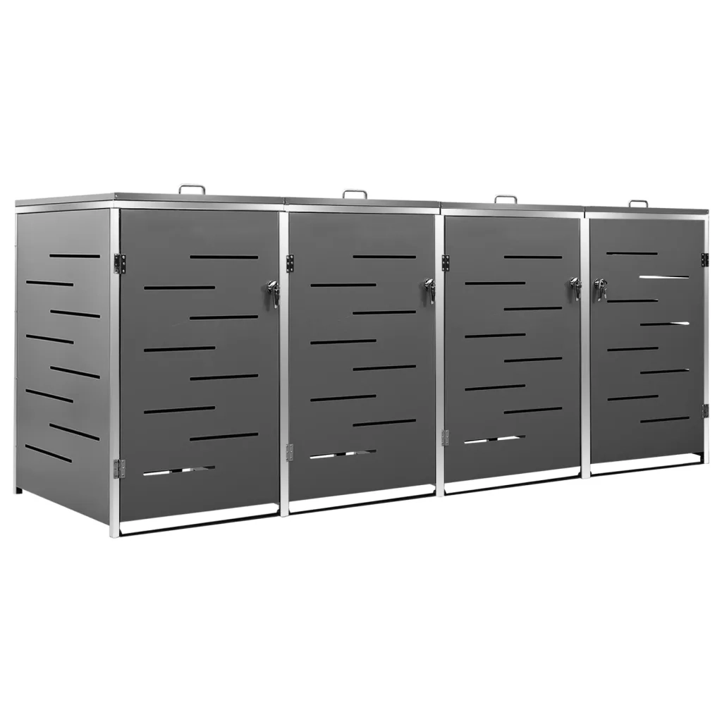 Copribidone per Spazzatura Singolo 69x77,5x112,5cm Acciaio Inox 149557