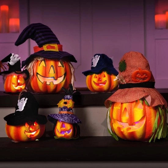 Decorazione LED per Halloween - Lampioni di Zucca - Lanternine di Jack O'Lantana - Decorazioni da Tavolo Indoor Outdoor - Proprietà Decorative di Zucca