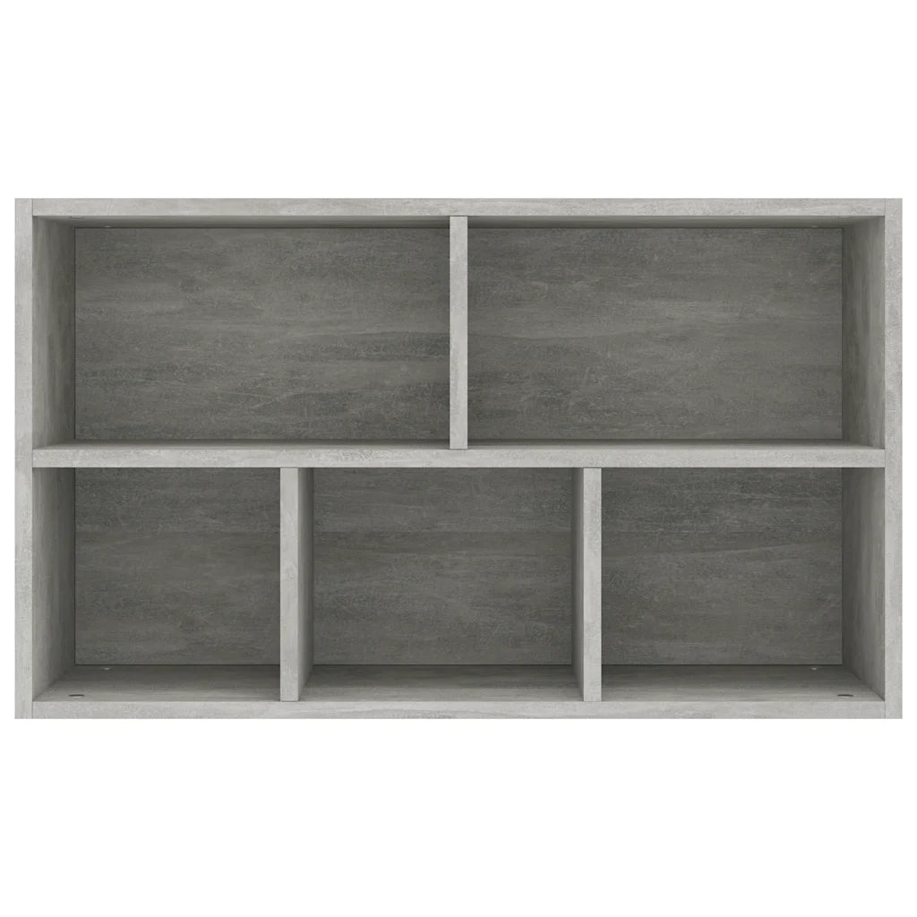 Libreria-Credenza-Armadietto Portaoggetti Grigio Cemento 50x25x80 cm Legno Multistrato