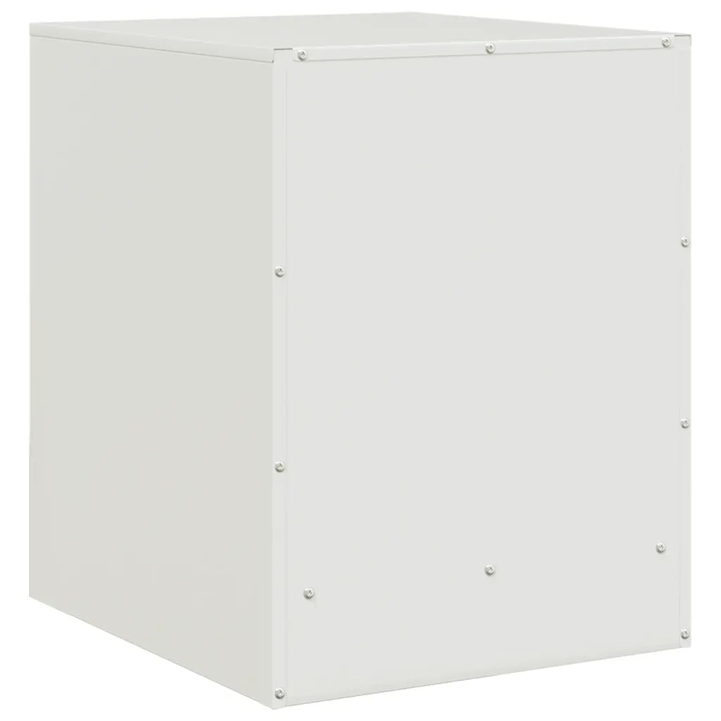 Comodino | Armadio da Notte | Mobiletto da notte Bianco 34,5x39x44 cm in Acciaio