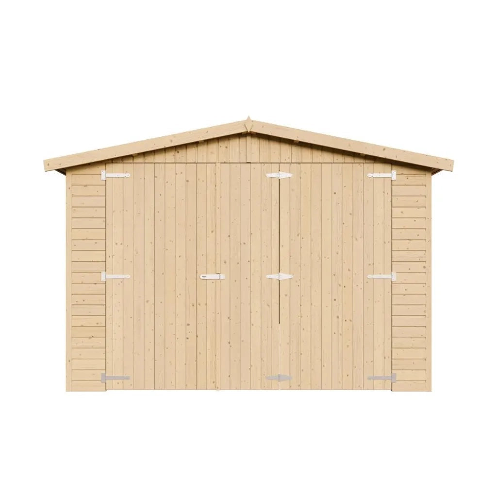 Garage in legno naturale A222x616x324 cm/18 m2 - TIMBELA M102