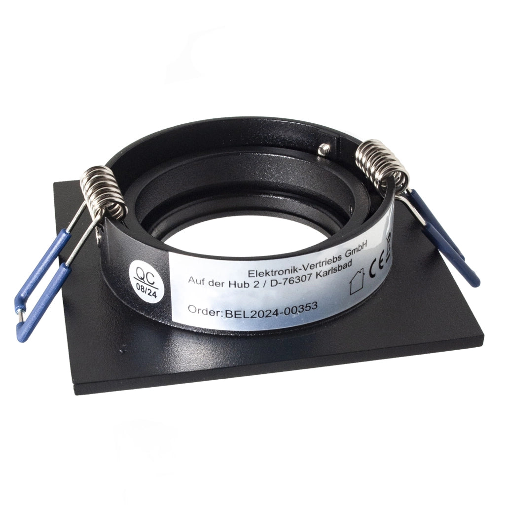 Faretto ad incasso LED 8W GU10 nero quadrato foro 70mm moderno orientabile luce soffitto negozio vetrina NERO 4000K