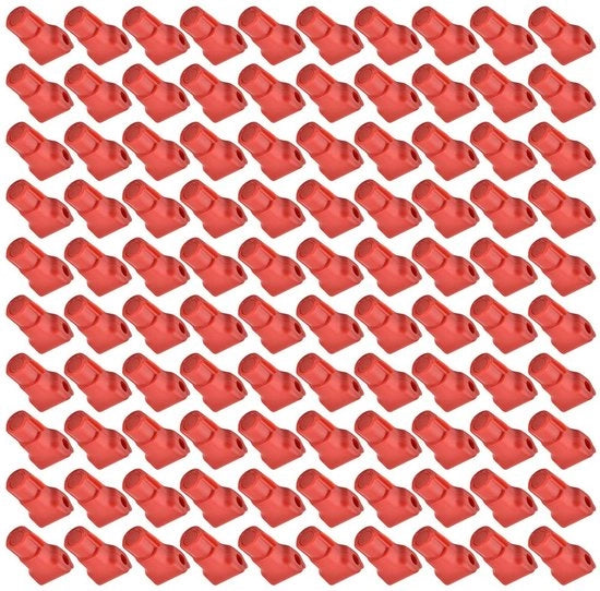Blocco Antidiefstal - 100 Unità - Colore Rosso/Nero - Facile da Utilizzare
