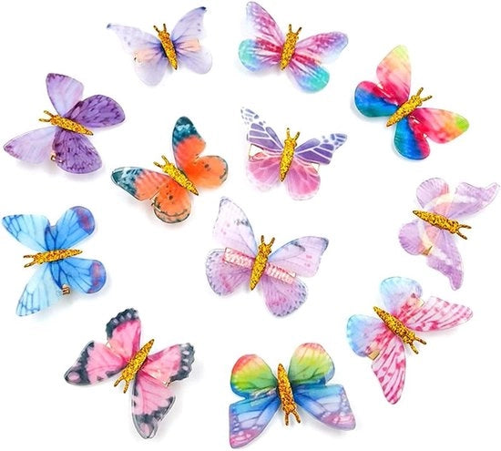 Clips per capelli a forma di farfalla con scintille per adolescenti e donne in diversi stili e colori