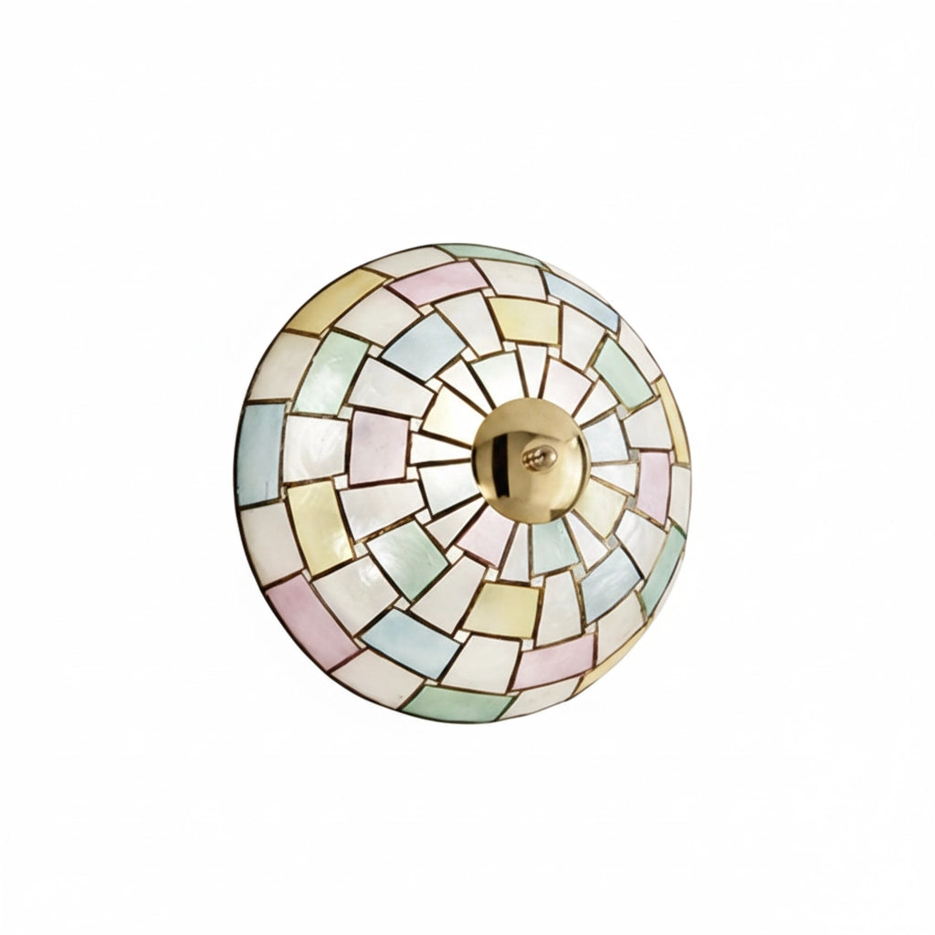 Plafoniera Tiffany Madreperla Madreperla Multicolor Fantasia 2 Luci E27