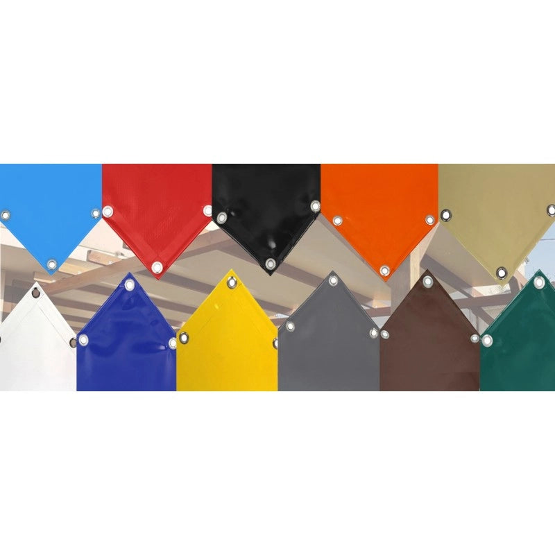 Telo PVC Impermeabile Arancione | Telone Occhiellato ogni 25CM 650g/mq | Copertura Esterna | 6x10m | Resistente Protezione Multiuso