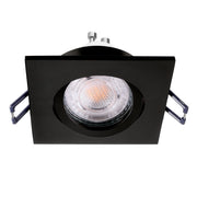 Faretto ad incasso LED 8W GU10 nero quadrato foro 70mm moderno orientabile luce soffitto negozio vetrina NERO 4000K