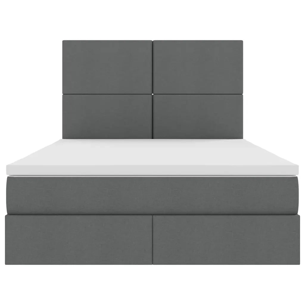 Letto con contenitore e LED con led Grigio scuro 140 x 200 cm 3372358