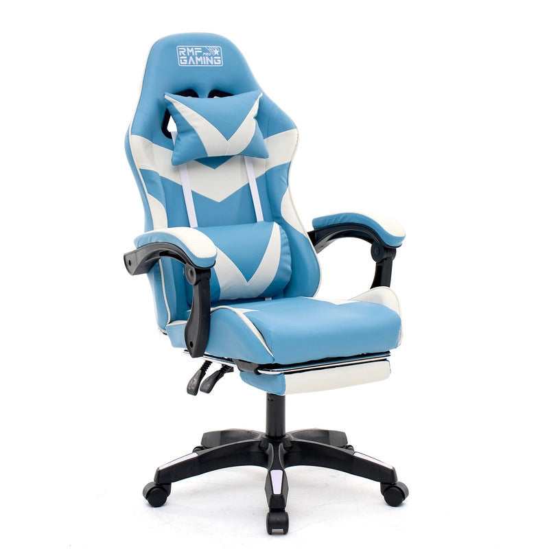 SEDIA DA GAMING COLORE AZZURRA-BIANCA
