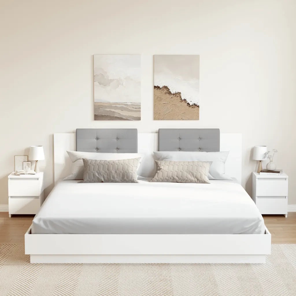 Comodini 2 pz Bianco 30x30x40 cm in Legno Ingegnerizzato 800514