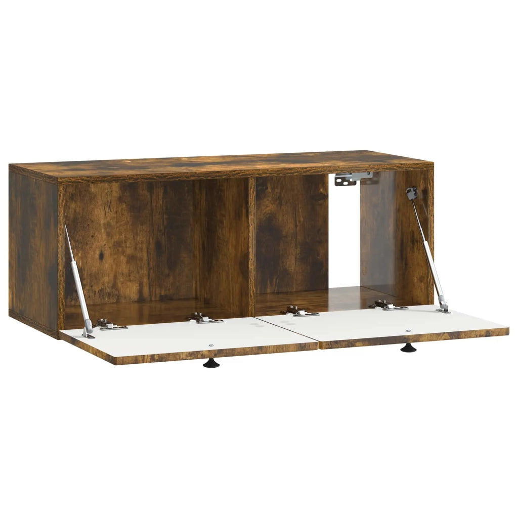 Mobile TV da Muro | Armadietto TV | Mobile Porta TV Rovere Fumo 78,5 x 31 x 30 cm
