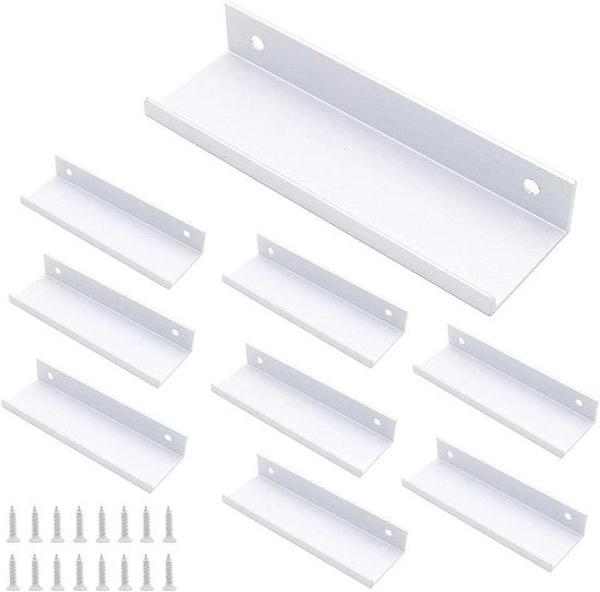 Set di 8 maniglie di accesso - lega di alluminio - colore argento - 12 cm