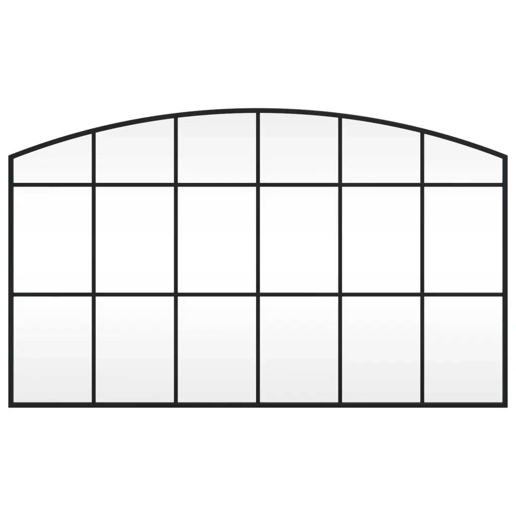 Specchio da Parete Nero 100x60 cm Arco in Ferro 358639