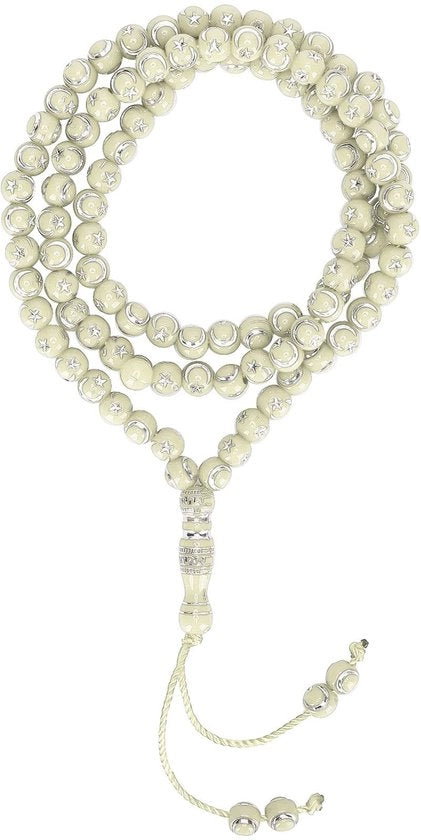 Rosario a 99 grani - Moschea a forma di Mihrab - Materiale: Hars - Lunghezza 49 cm