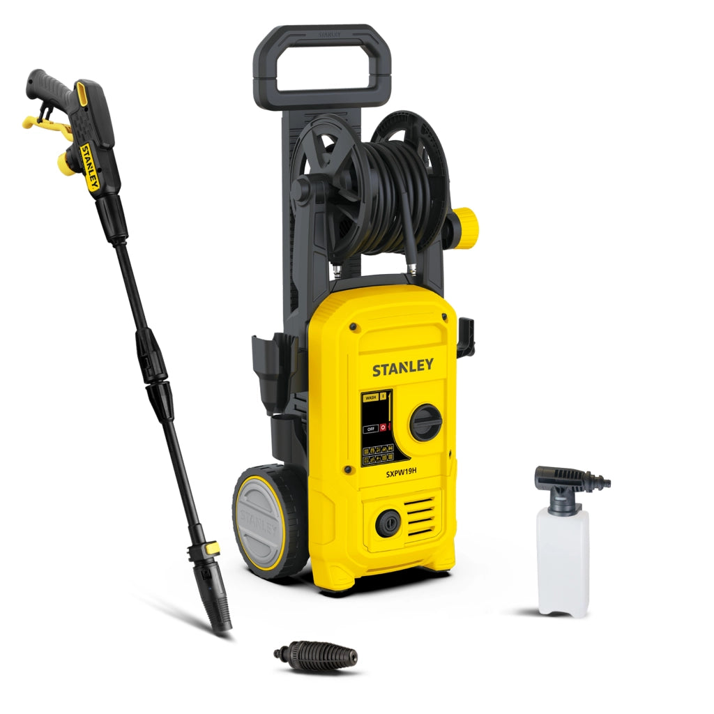 Stanley Idropulitrice SXPW19H ad Alta Pressione, per Auto ed Esterni Casa, Pressione max. 150 bar, Portata max. 460 l/h, Potenza Assorbita 1900 W