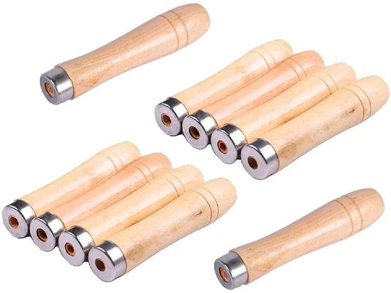 Manici in legno per viti, raspi e ceselli - 10 pezzi - 9 cm di lunghezza - 4 mm di diametro - per viti, raspi e ceselli - materiale duraturo - manico