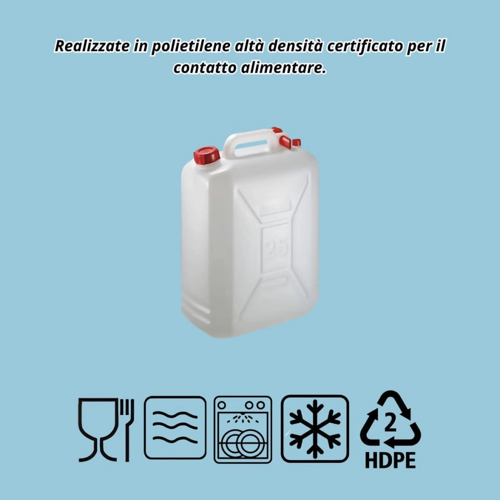 Tanica 30 litri in Plastica con Tappo e Dosatore - Fusto HDPE Contenitore Per Condensa Condizionatore - Bidone per Liquidi
