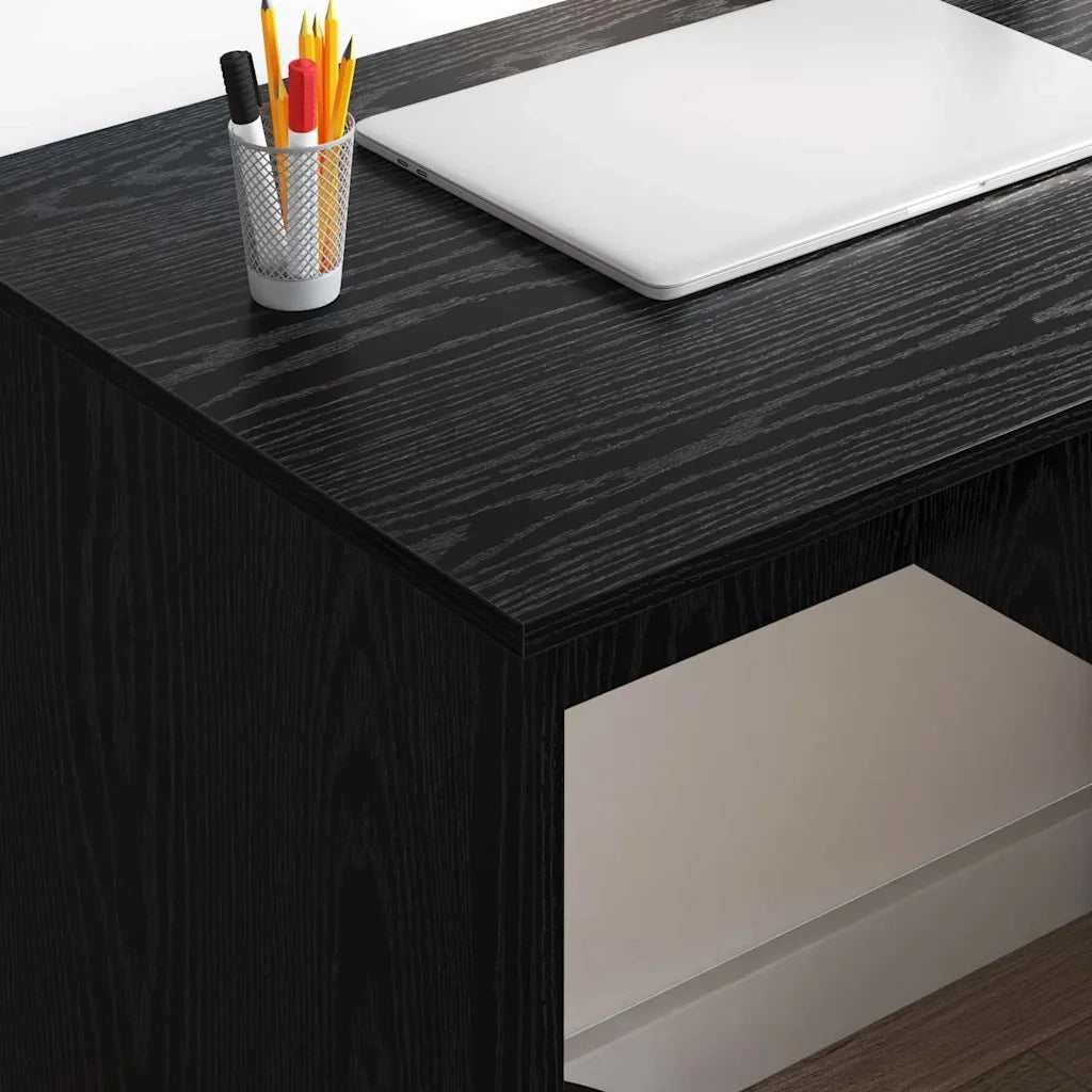 Scrivania | Tavolo da Ufficio Rovere Nero 90 x 49 x 75 cm Legno multistrato