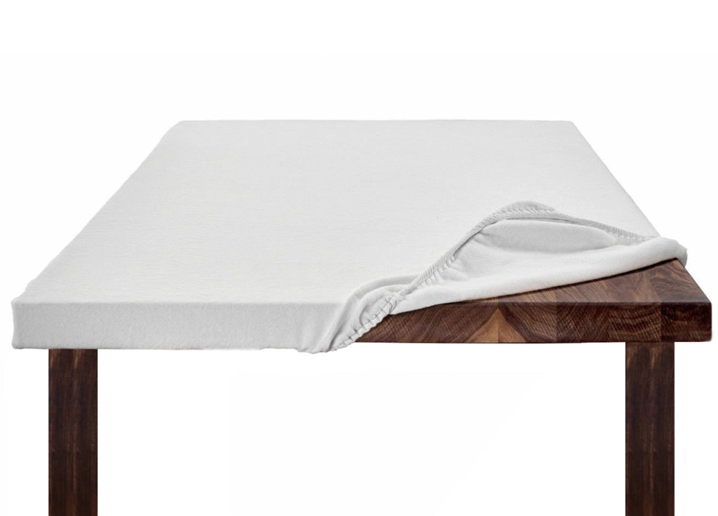 Copritavolo Mollettone SalvaTavolo SottoTovaglia Protezione Macchie Feltro Bianco Elastico Sul Bordo Made In Italy - 90x160 - Bianco