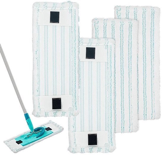 Pavimento da pulire - adatto per Clean Twist M Ergo - coppe di sostituzione - spazzola per umido e secco - 38*15.5 cm - microfibra - Blu turquesa - 4 pezzi