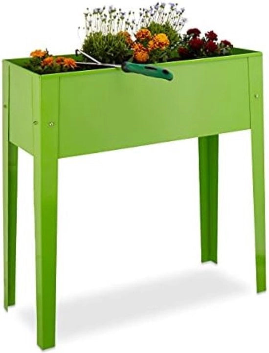 Tavolo per orto in metallo per balcone - piccola tavola per coltivazione - dimensioni: ca. 805 x 815 x 31 cm - verde chiaro