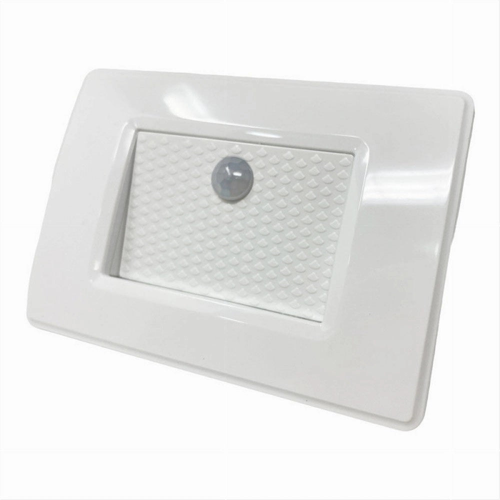Trade Shop - Segnapasso Placca Bianca Muro Sensore Movimento Pir 1,3w Cassetta 503 Xggyd-001b -