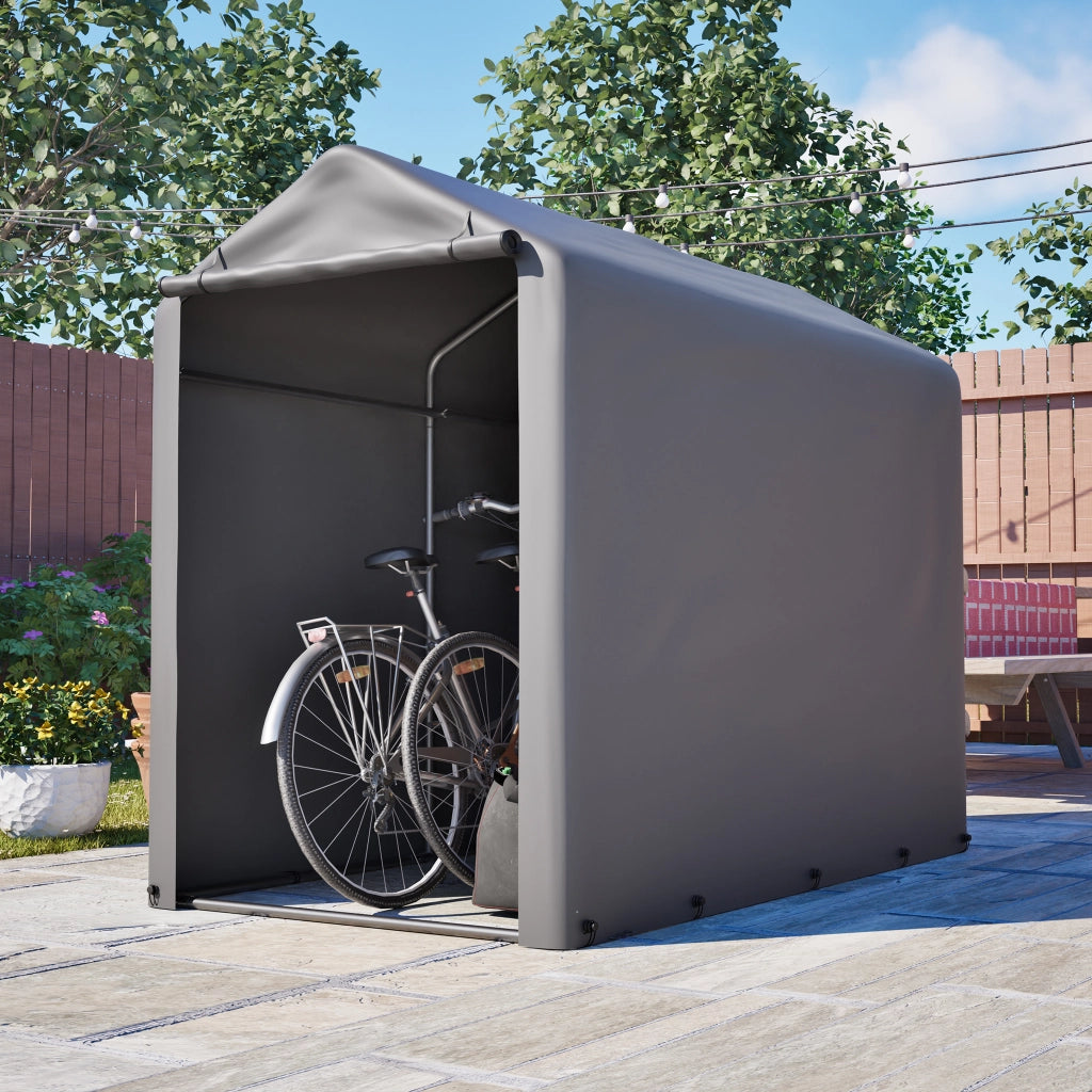 GARAGE PER BICICLETTE 187x100x160 cm Grigio Scuro acciaio zincato