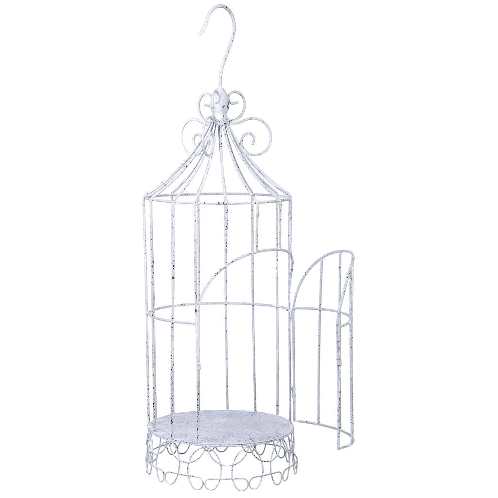 Gabbia decorativa in metallo 24,13x24,13x74,93h cm grigio