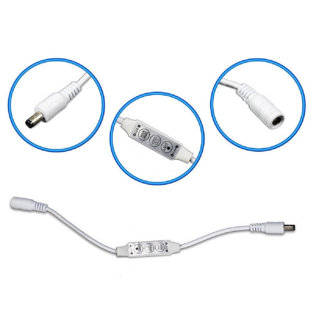 Trade Shop - Controller Strisce Led Dimmerabile Con Connettore Jack 5mm Maschio A Femmina -