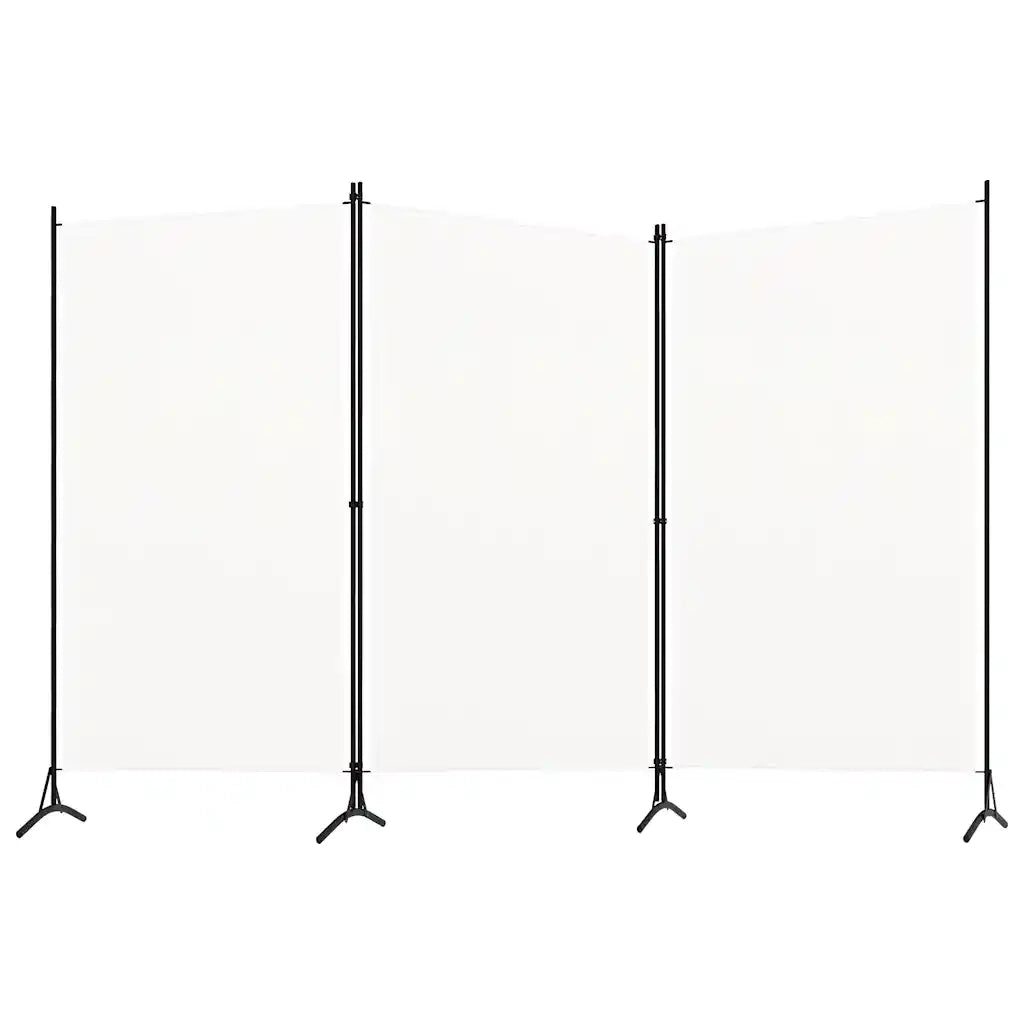 Divisorio a 3 Pannelli Bianco 260x180 cm in Tessuto 320731
