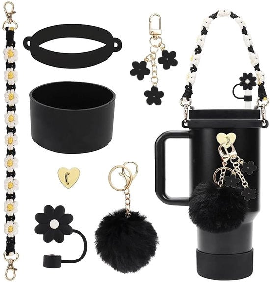 Accessori per Stanley Cup, punte per rietti riciclabili, Accessori per scarpe in silicone Stanley, Accessori per Stanley Quencher Cup da 30 e 40 oz, 7 pezzi