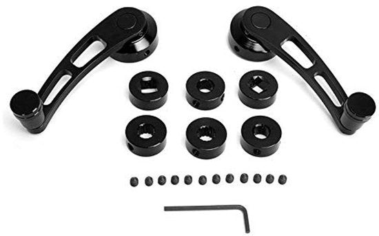 Set di maniglie per finestra da 2 - Manubrio per finestra - Accessori - Viti - Chiave a sei punte - Adatto per auto classica - Maniglia per finestra con manubrio