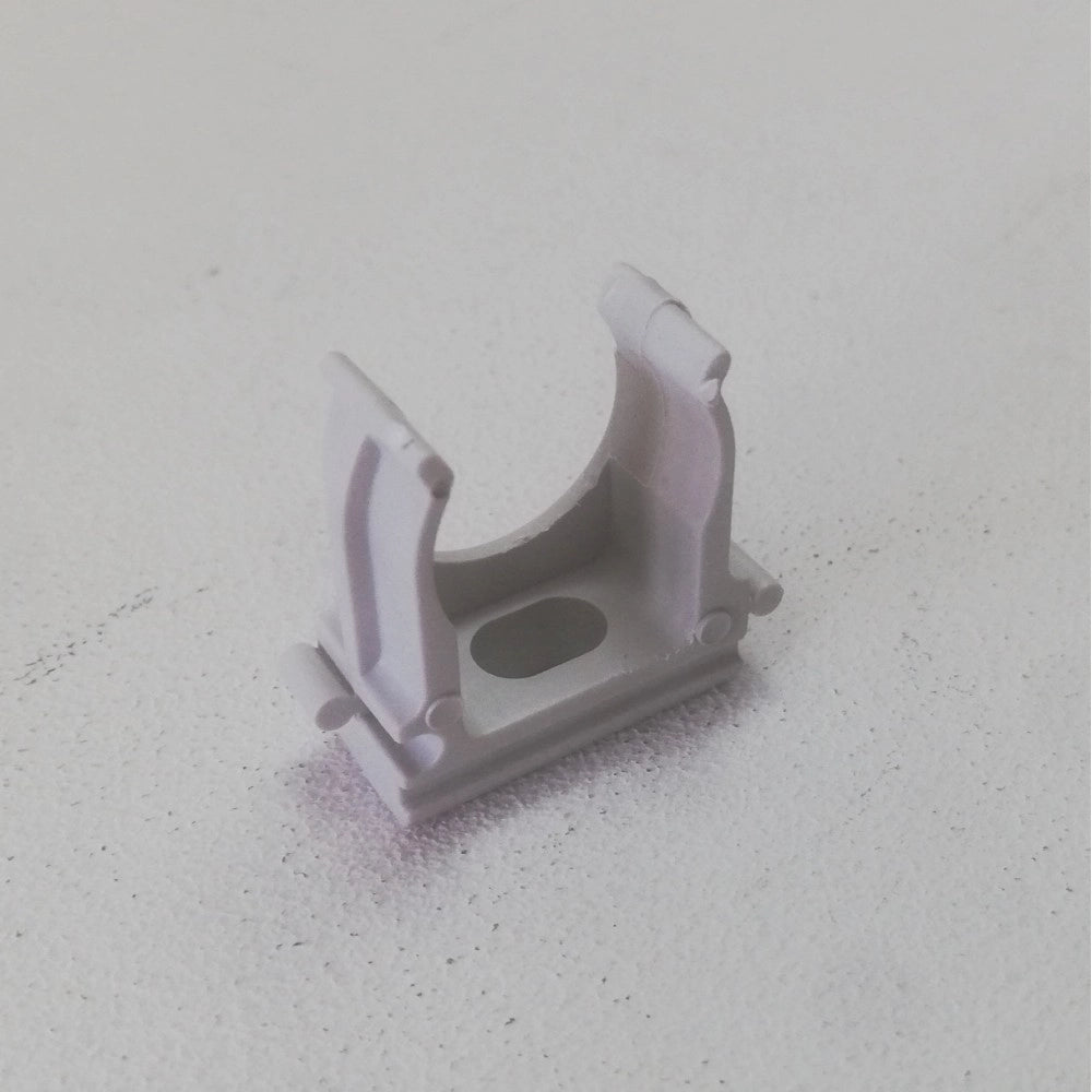 Supporto a scatto da 25mm - 20pz clips fissa tubo colore grigio per fissaggi a parete e soffitto