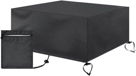 Pit di Fiamma Quadrato - Impermeabile e Resistente ai Raggi UV - 1 pezzo - Nero - Oxford in Acciaio Resistente - 130 x 130 x 65 cm
